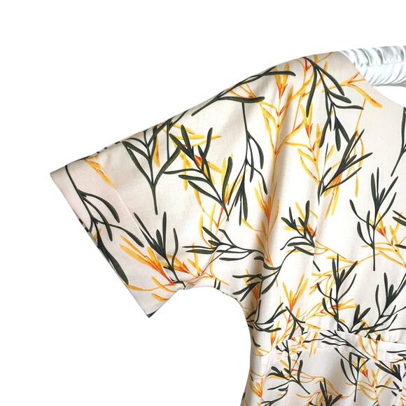 Alexia Admor Size M Lana Midi Dess Leaf Print Front Leg Slit V-back Flowy - Picture 3 of 12